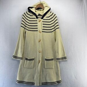 Vintage Oliver Cardigan Sweater Women's Medium Striped Hood Toggle Full Length